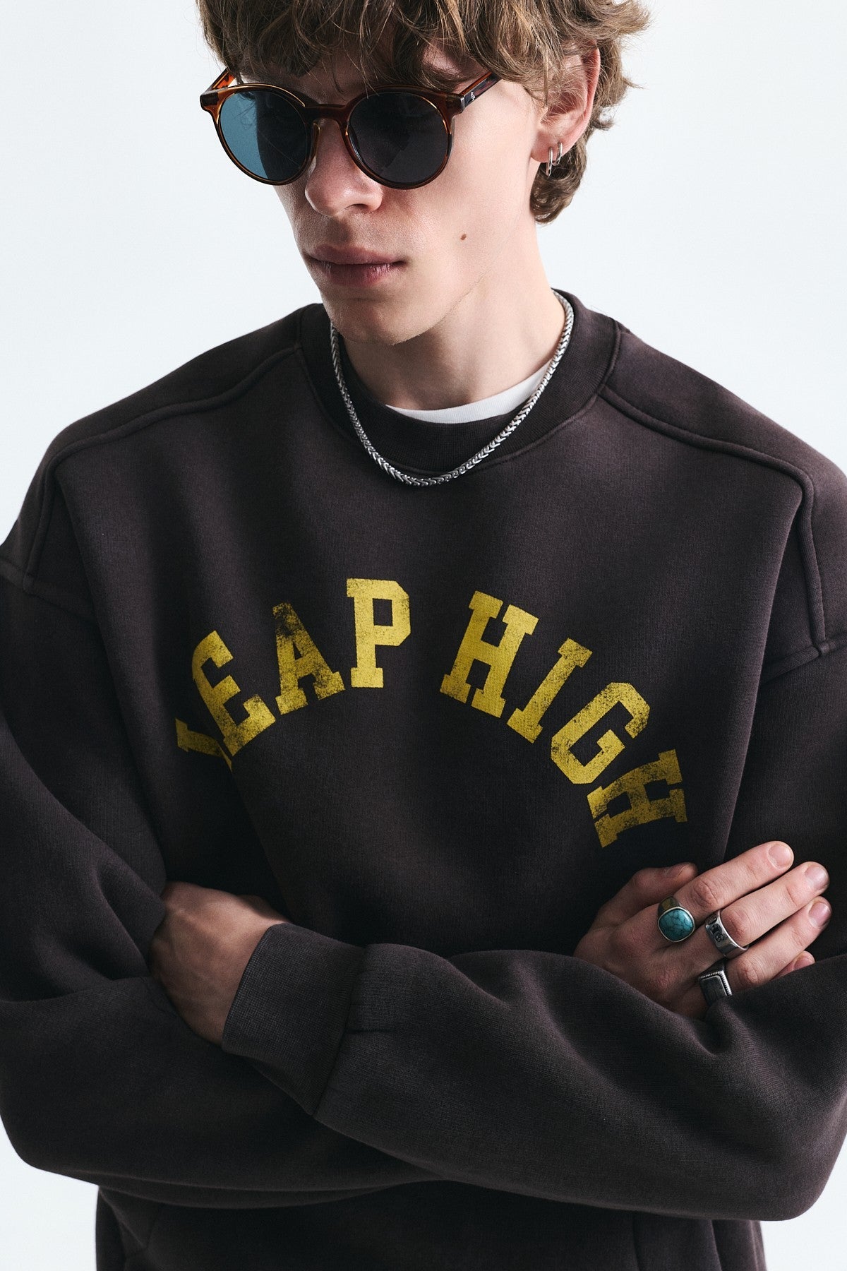 Oversized Sweatshirt with Printed Design (Machine Washable)