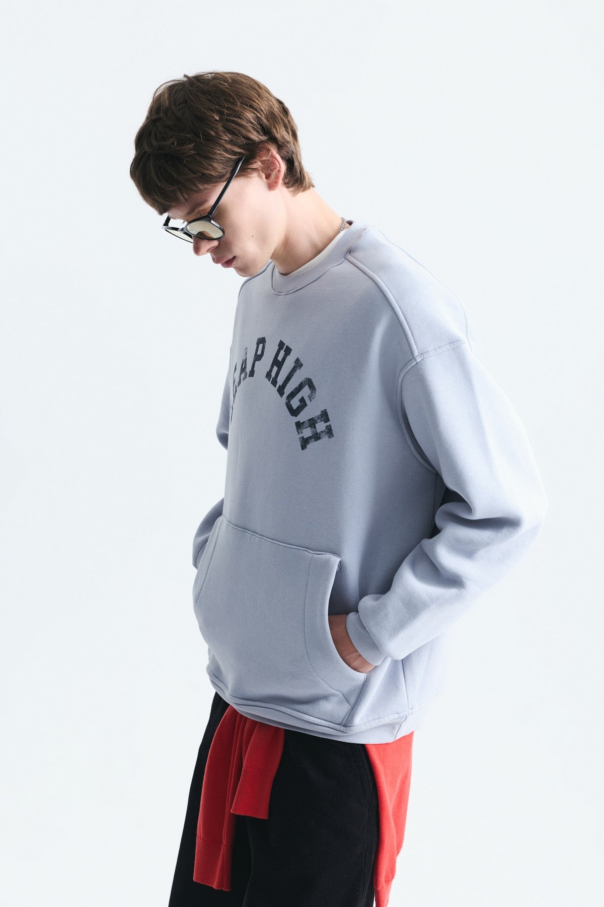 Oversized Sweatshirt with Printed Design (Machine Washable)