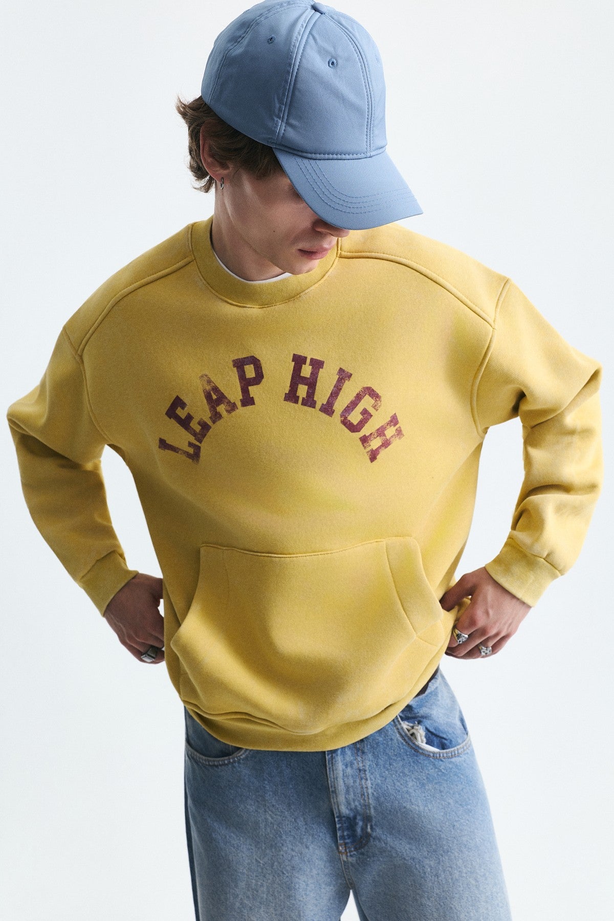 Oversized Sweatshirt with Printed Design (Machine Washable)