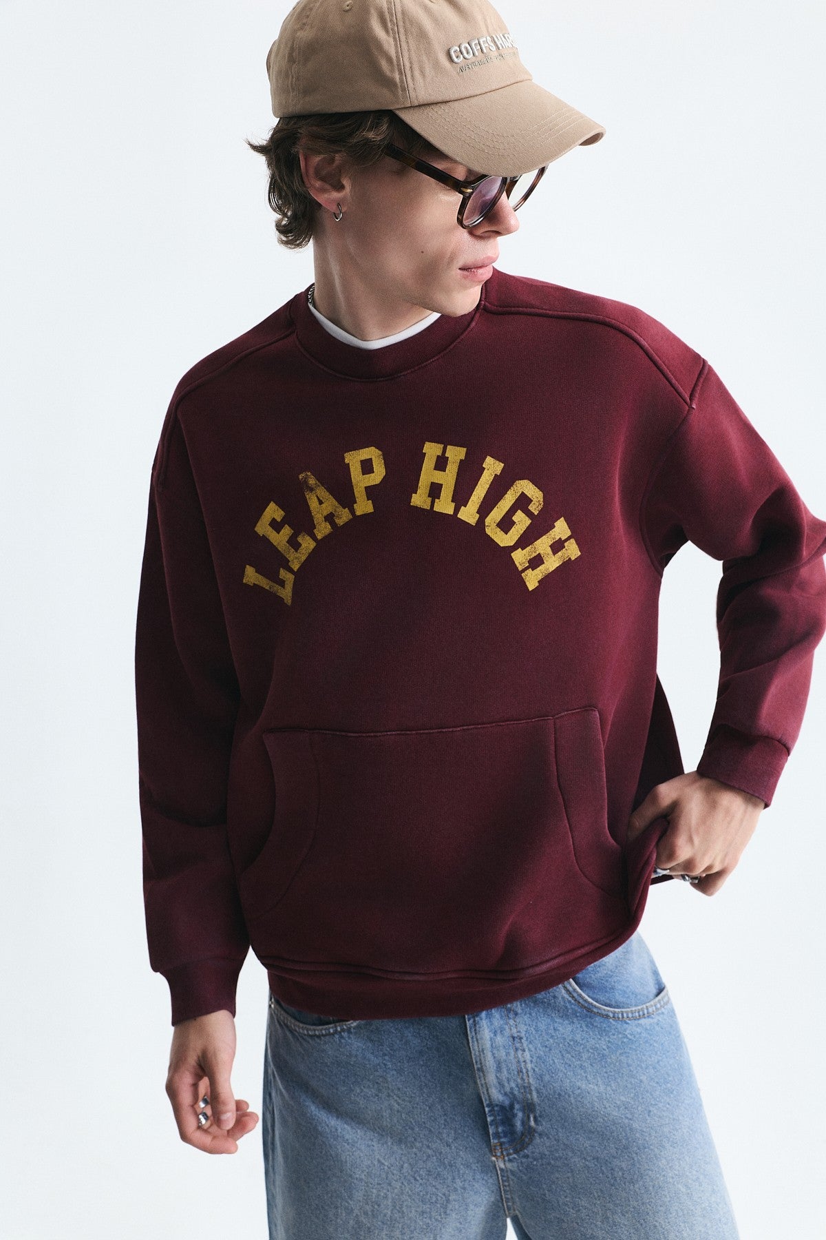 Oversized Sweatshirt with Printed Design (Machine Washable)