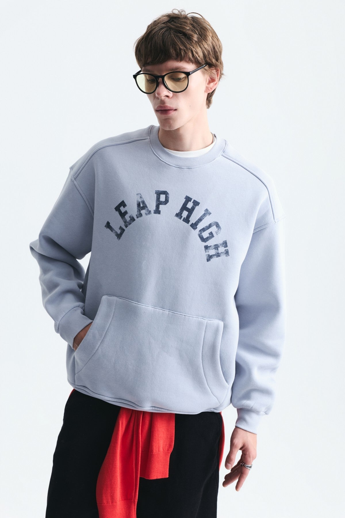 Oversized Sweatshirt with Printed Design (Machine Washable)