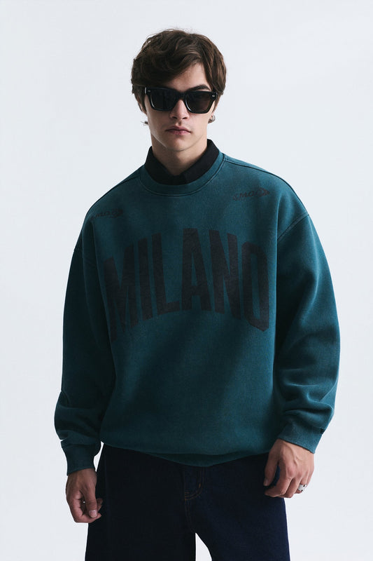 Milan-Printed Oversized Sweatshirt