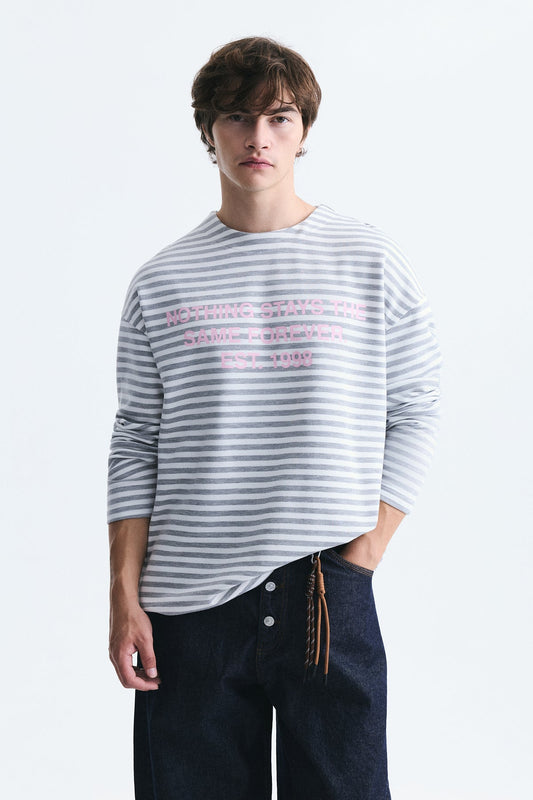 Oversized Striped Sweatshirt