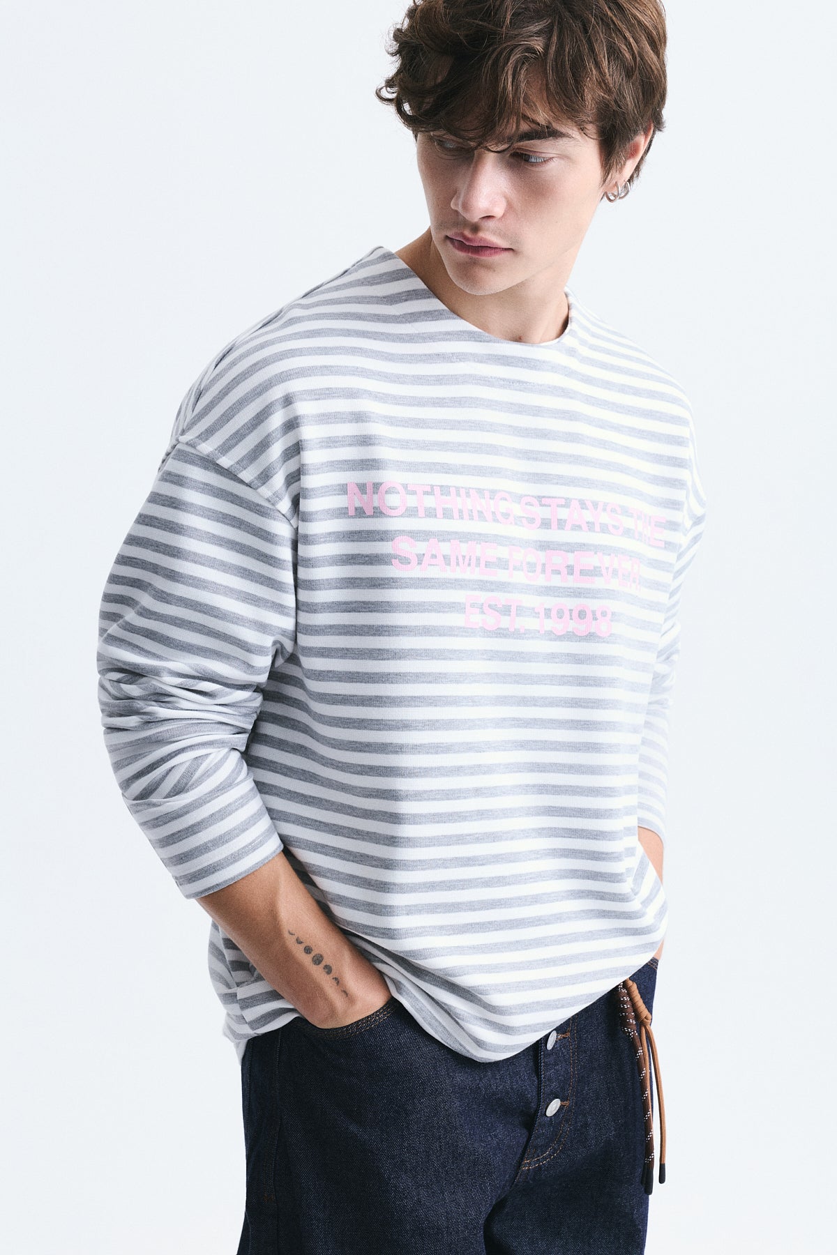 Oversized Striped Sweatshirt