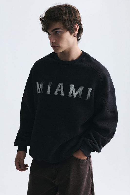 Miami Printed Bike Neck Sweatshirt
