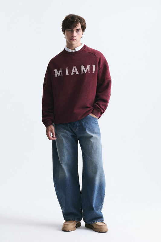 Miami Printed Bike Neck Sweatshirt