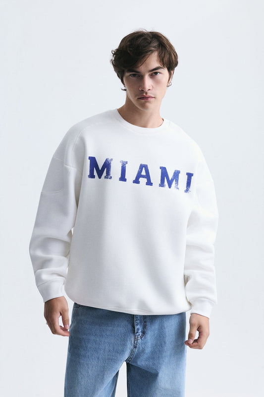 Miami Printed Bike Neck Sweatshirt