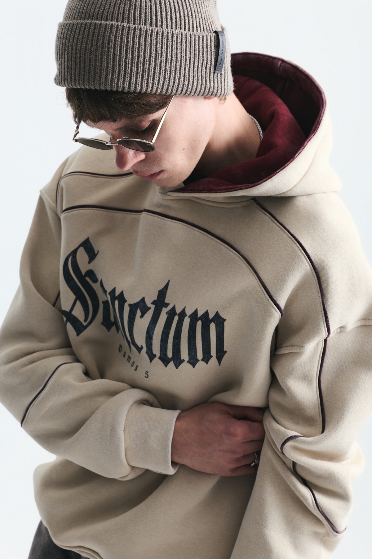 Boxy Fit Printed Hooded Sweatshirt