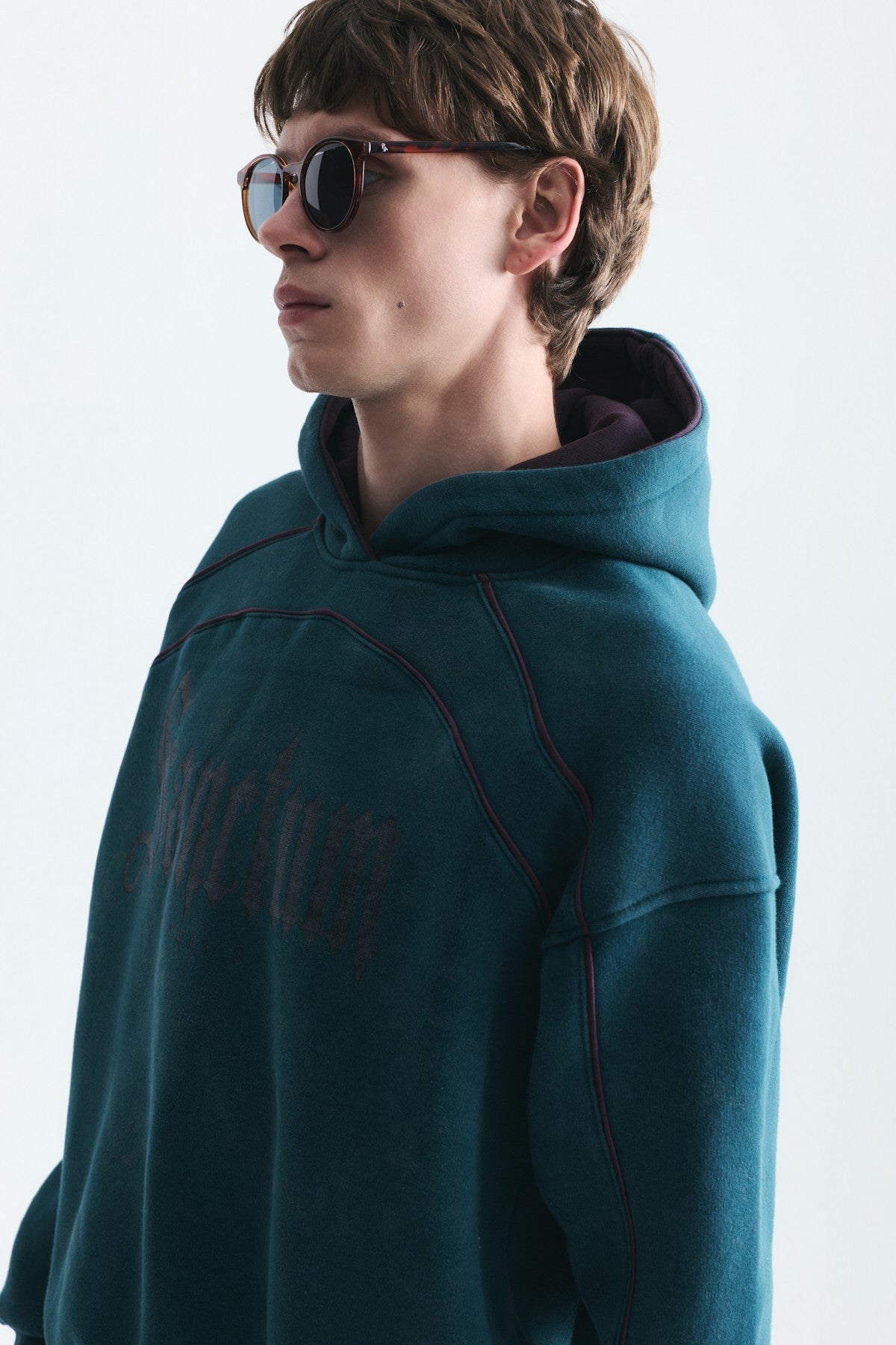 Boxy Fit Printed Hooded Sweatshirt