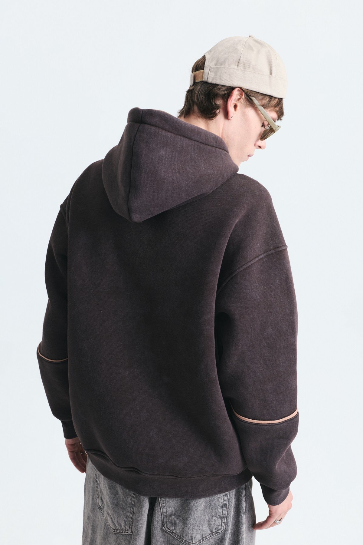 Boxy Fit Printed Hooded Sweatshirt