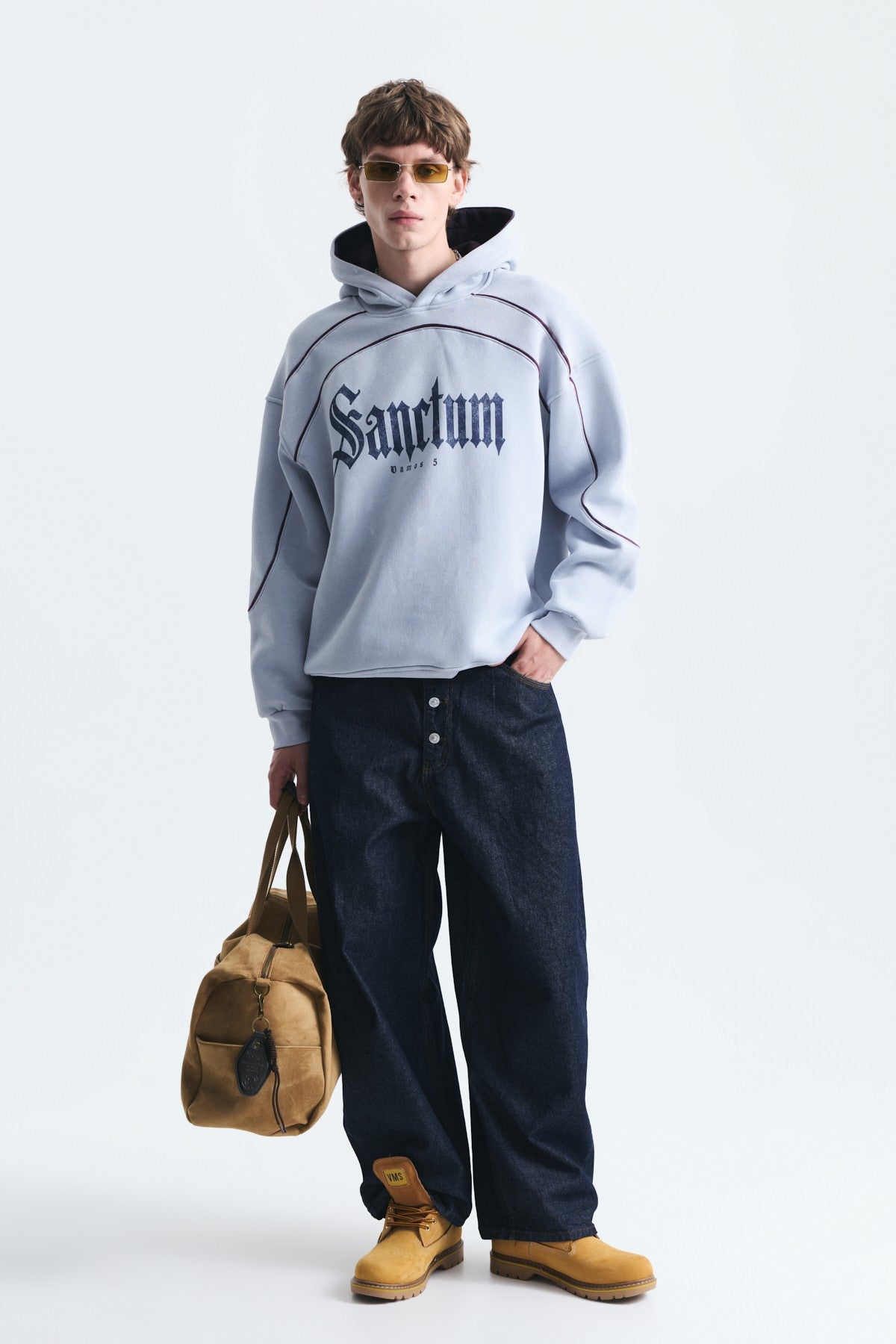 Boxy Fit Printed Hooded Sweatshirt
