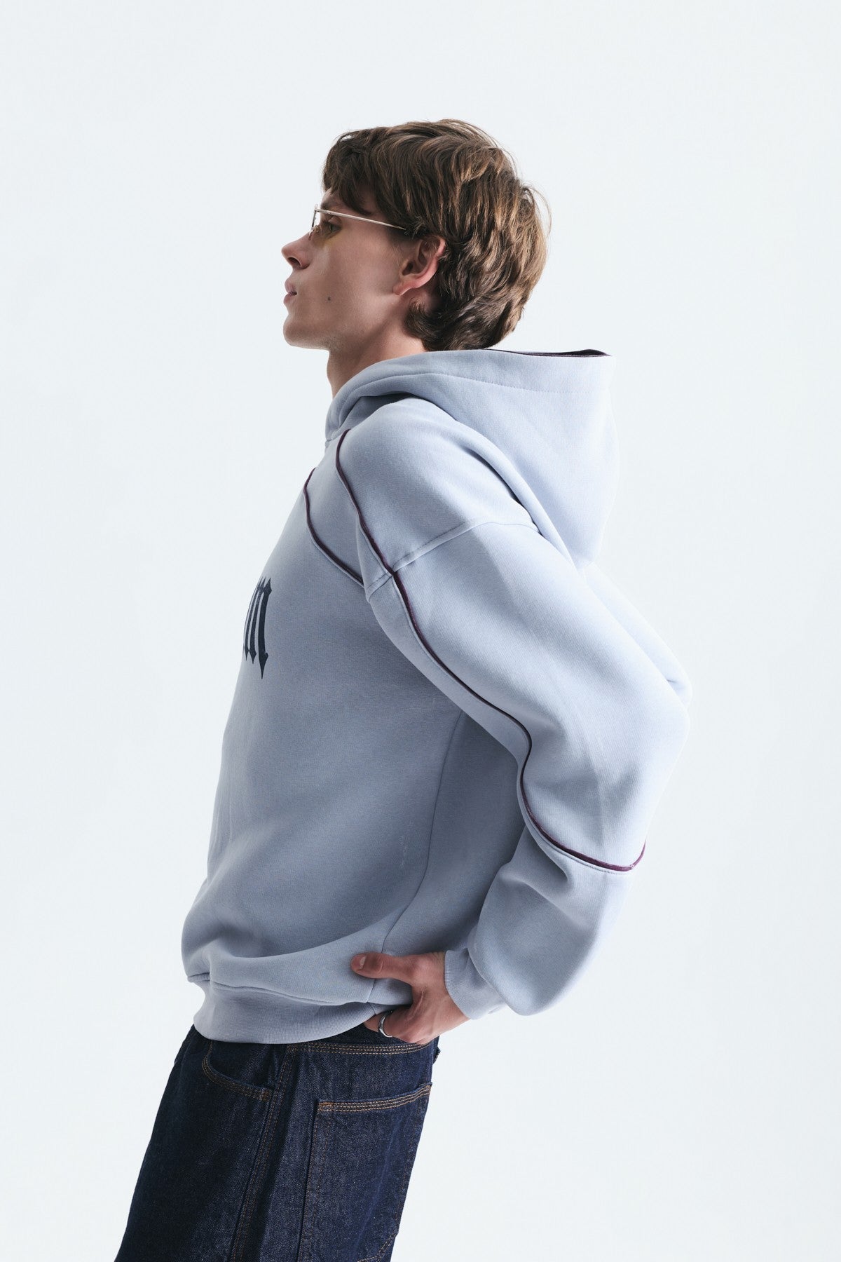 Boxy Fit Printed Hooded Sweatshirt