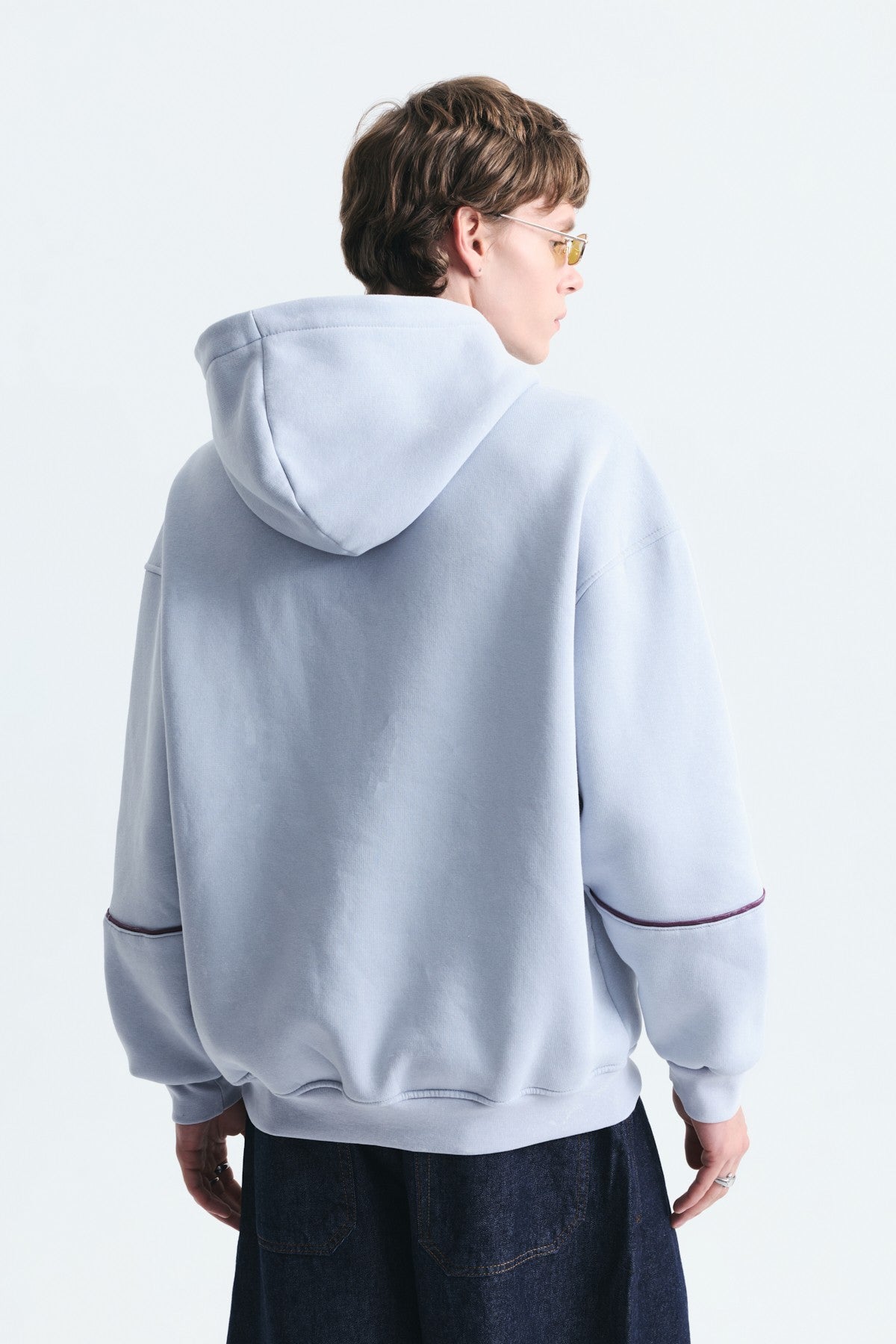 Boxy Fit Printed Hooded Sweatshirt