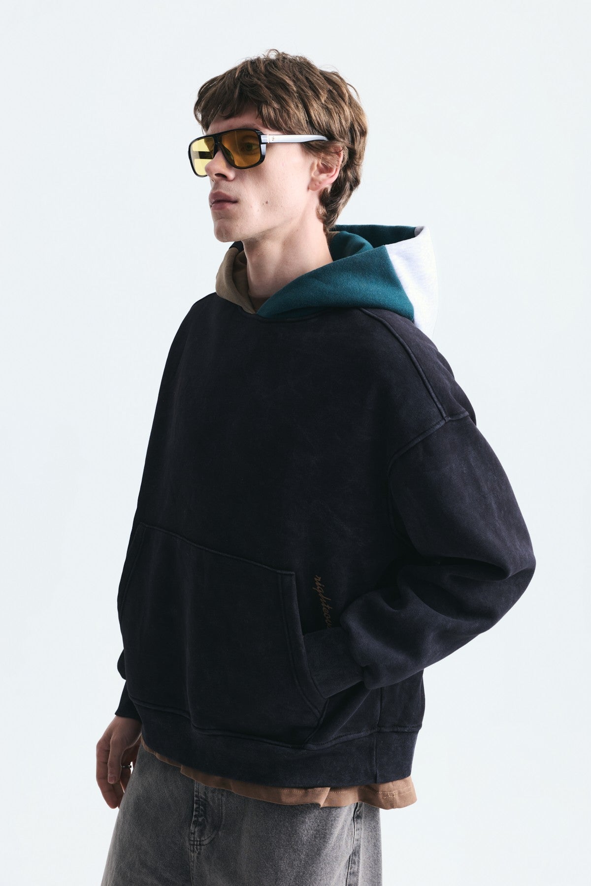 Boxy Fit Hooded Sweatshirt