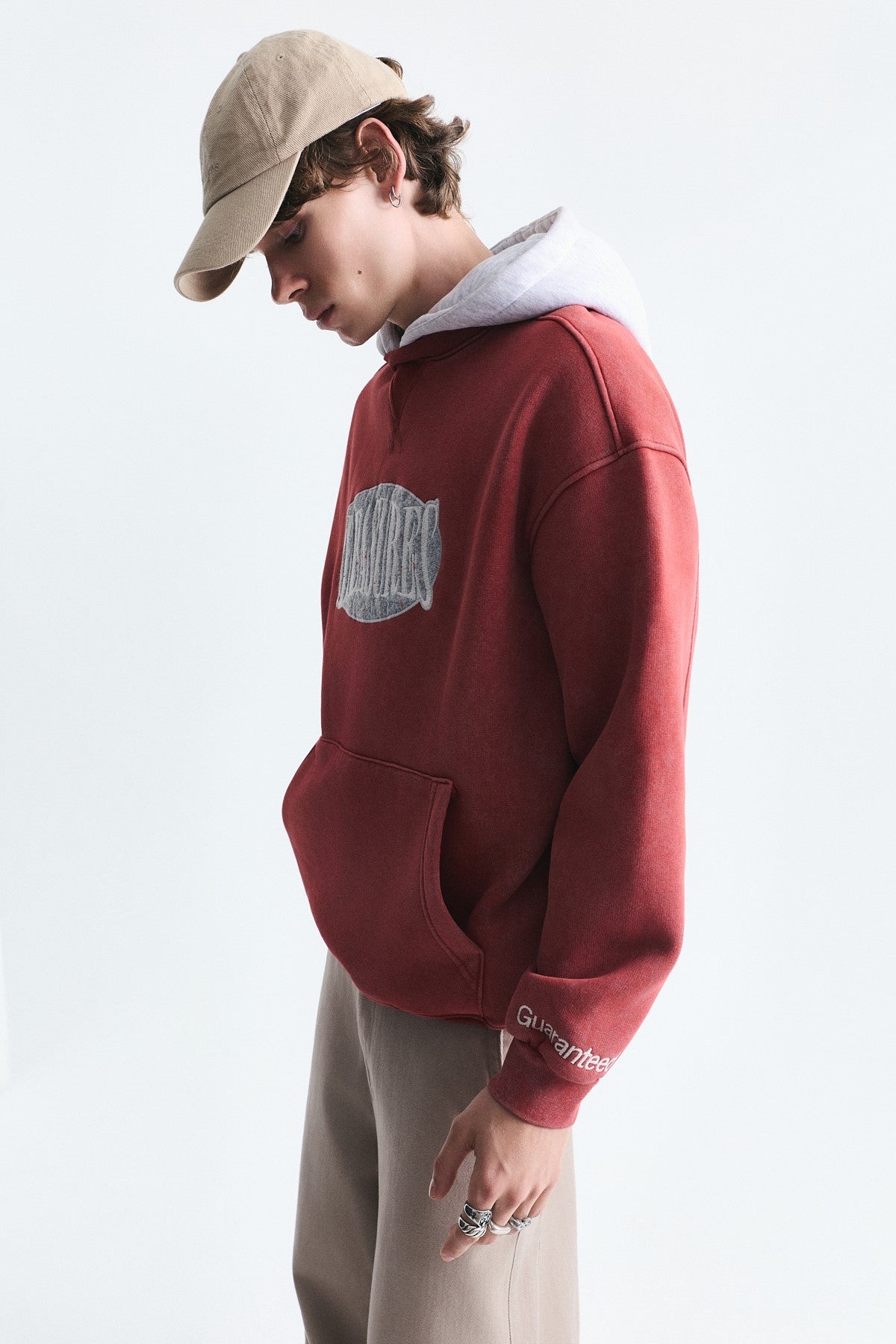 Oversized Printed Hooded Sweatshirt V70-266