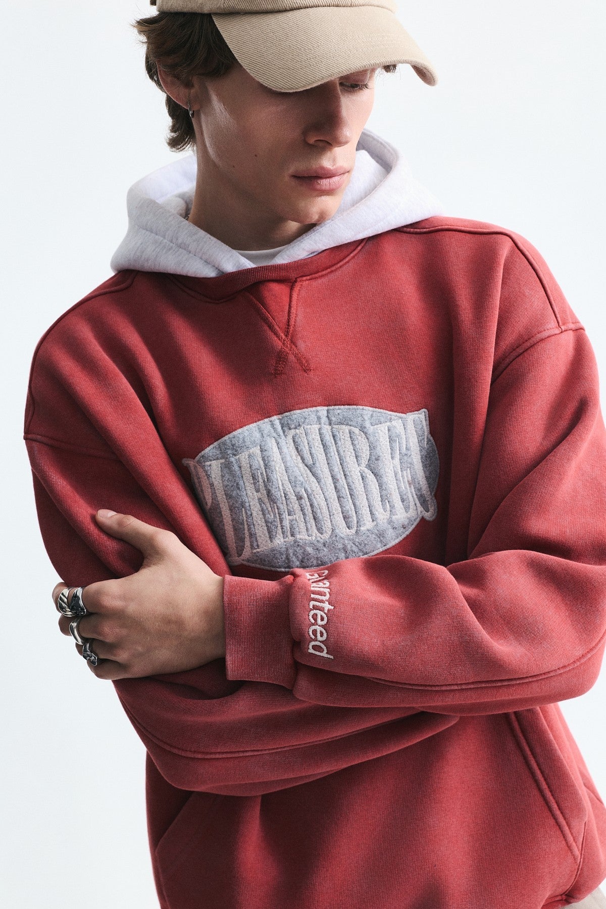 Oversized Printed Hooded Sweatshirt V70-266
