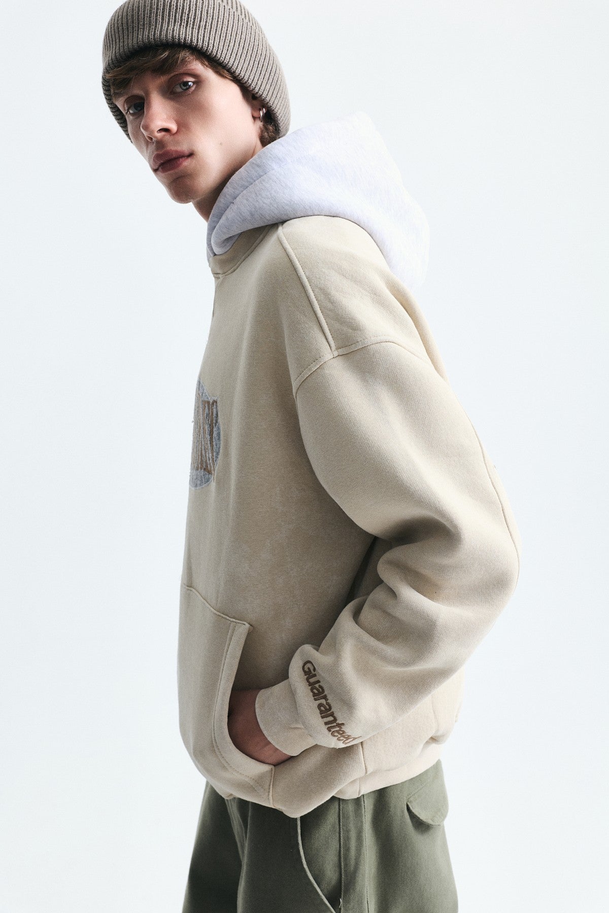 Oversized Printed Hooded Sweatshirt V70-266
