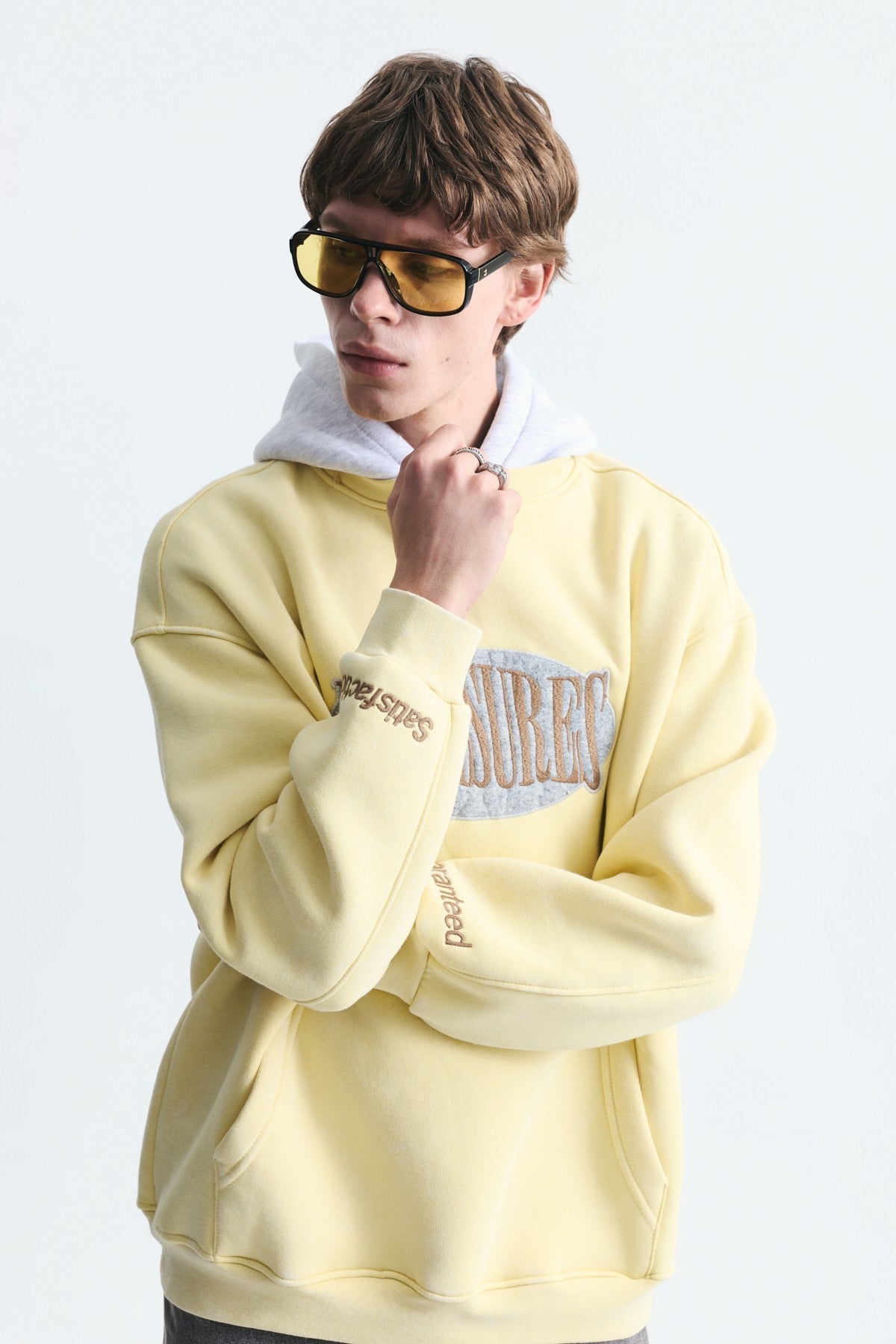 Oversized Printed Hooded Sweatshirt V70-266