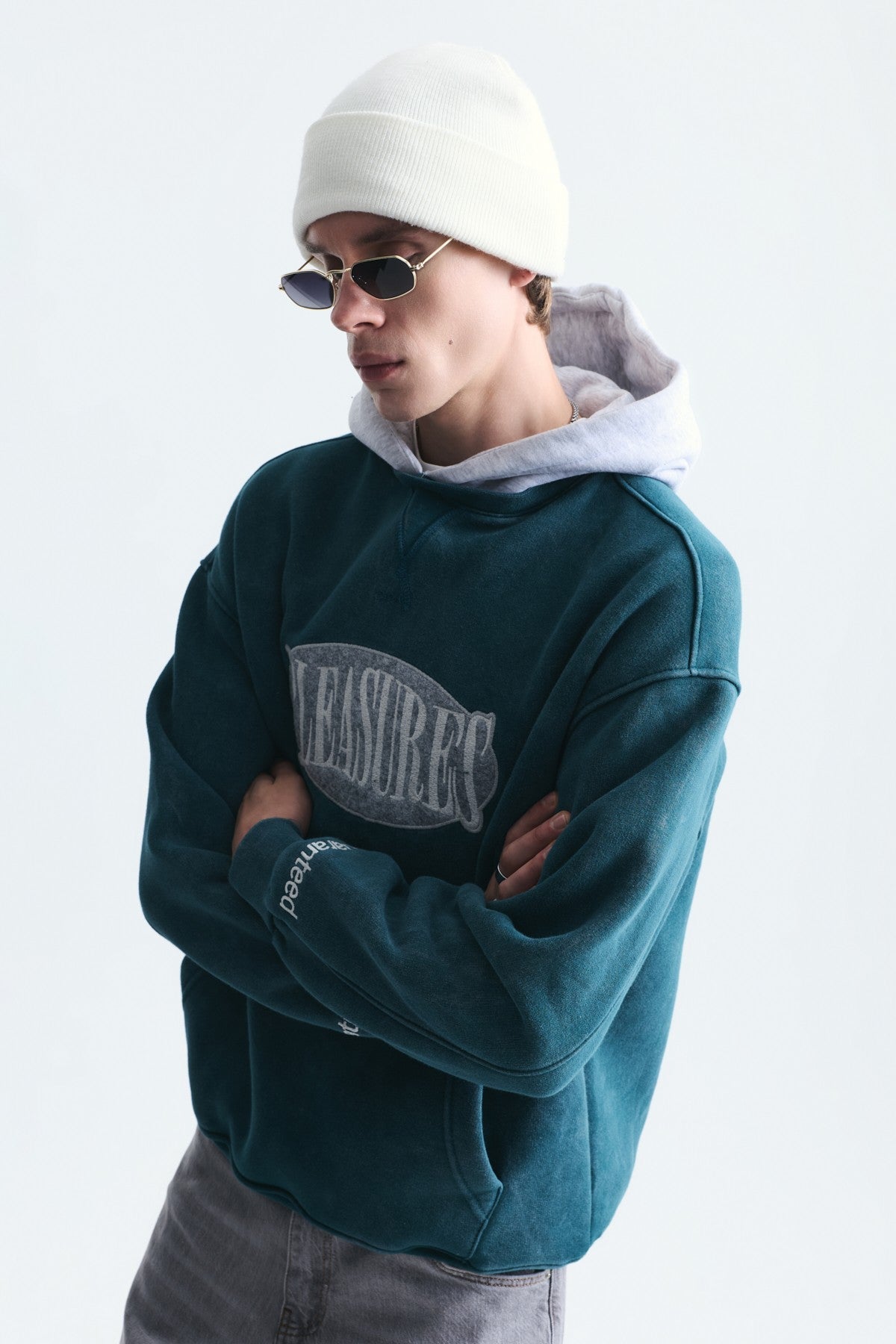 Oversized Printed Hooded Sweatshirt V70-266