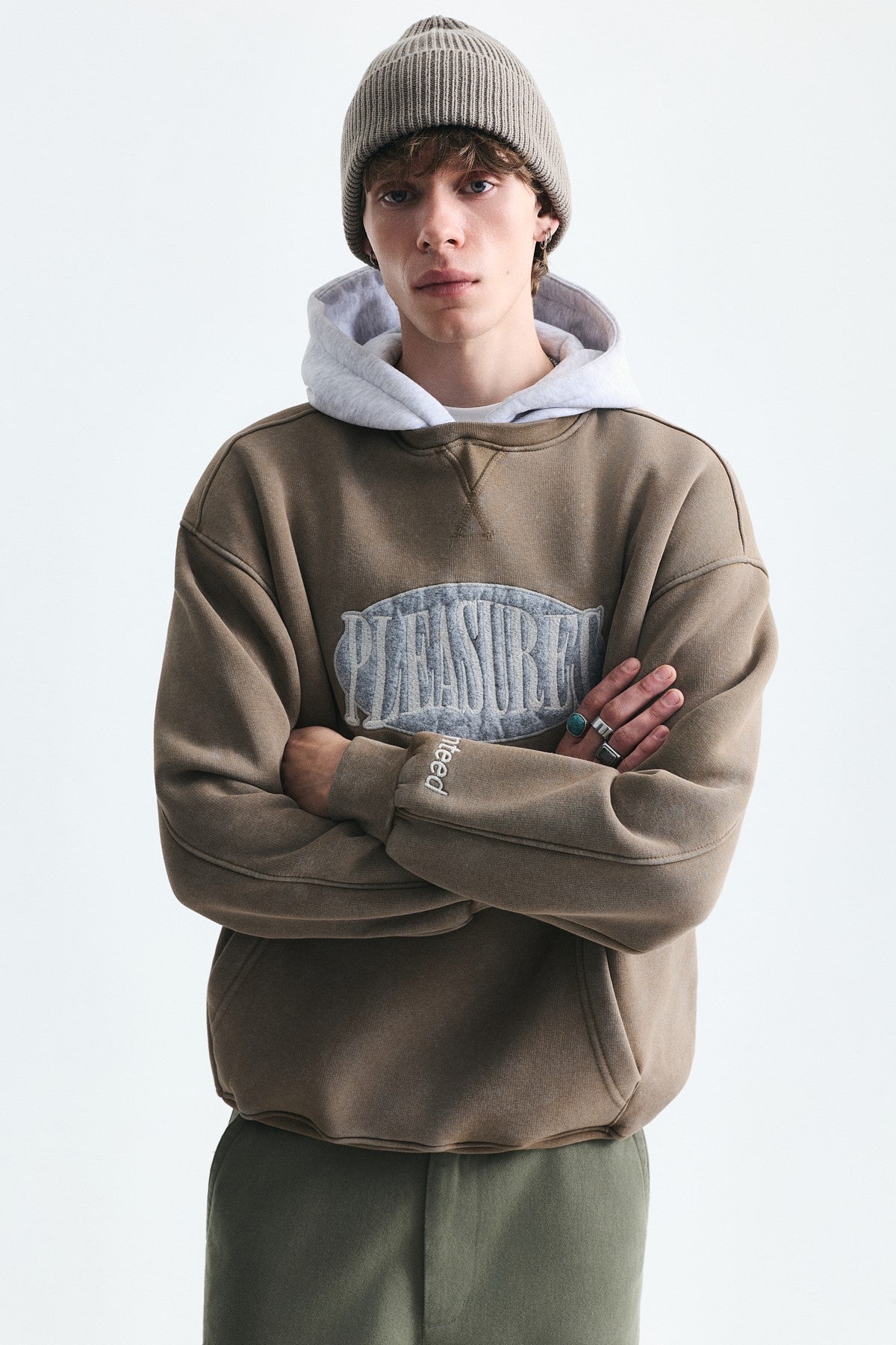 Oversized Printed Hooded Sweatshirt V70-266