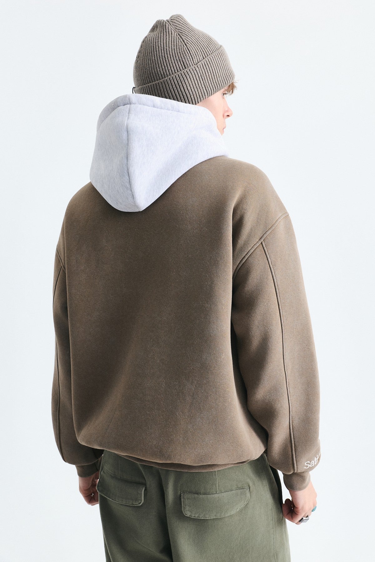Oversized Printed Hooded Sweatshirt V70-266