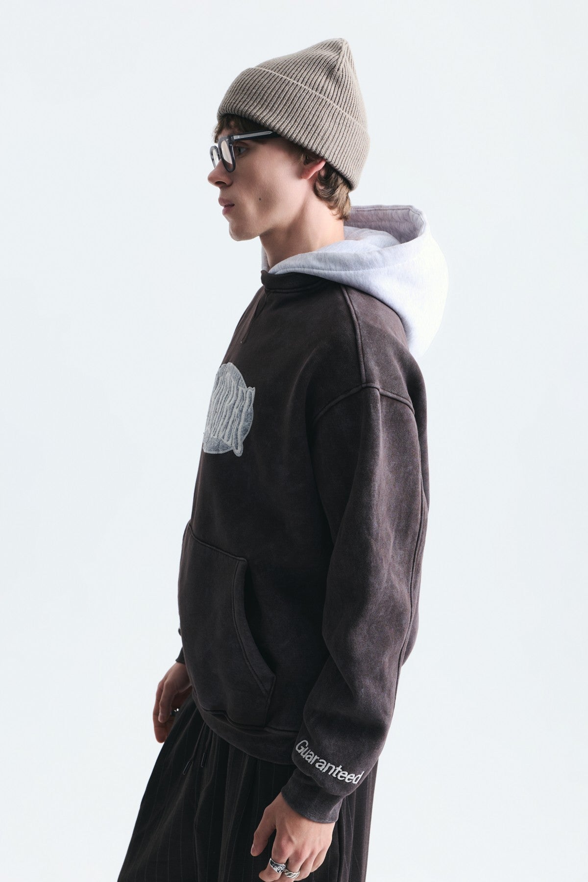 Oversized Printed Hooded Sweatshirt V70-266