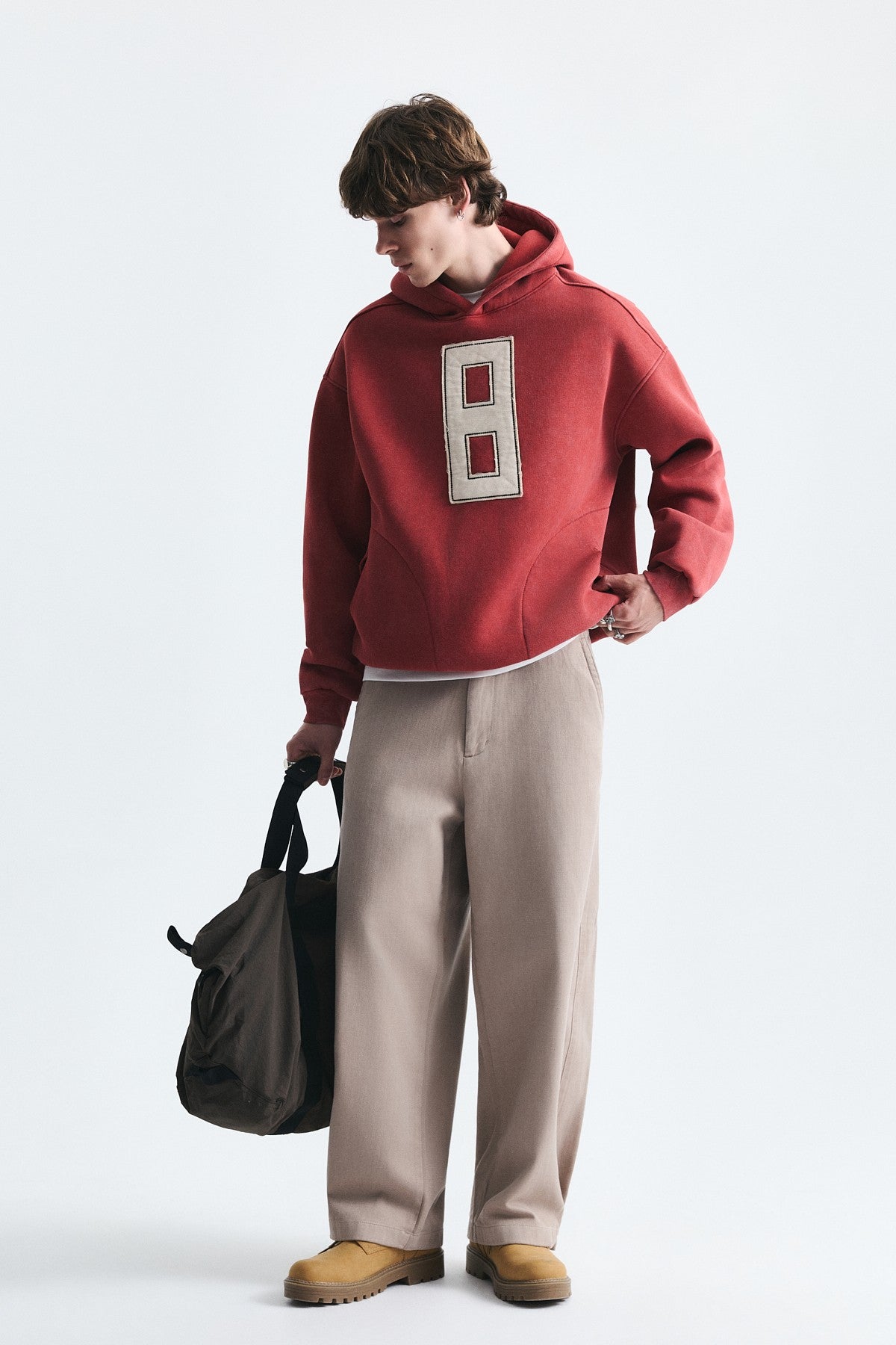 Oversized Sweatshirt with Printed Numbers