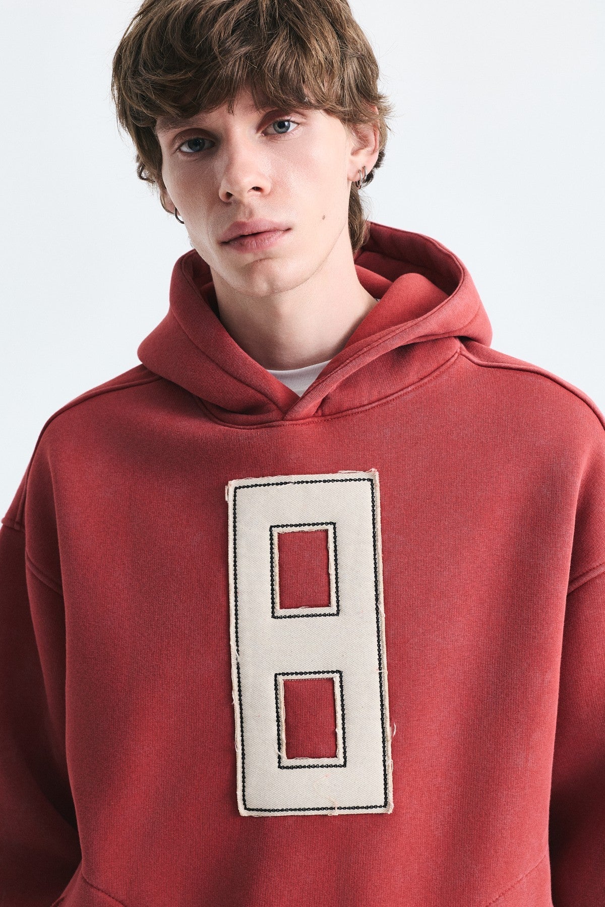 Oversized Sweatshirt with Printed Numbers