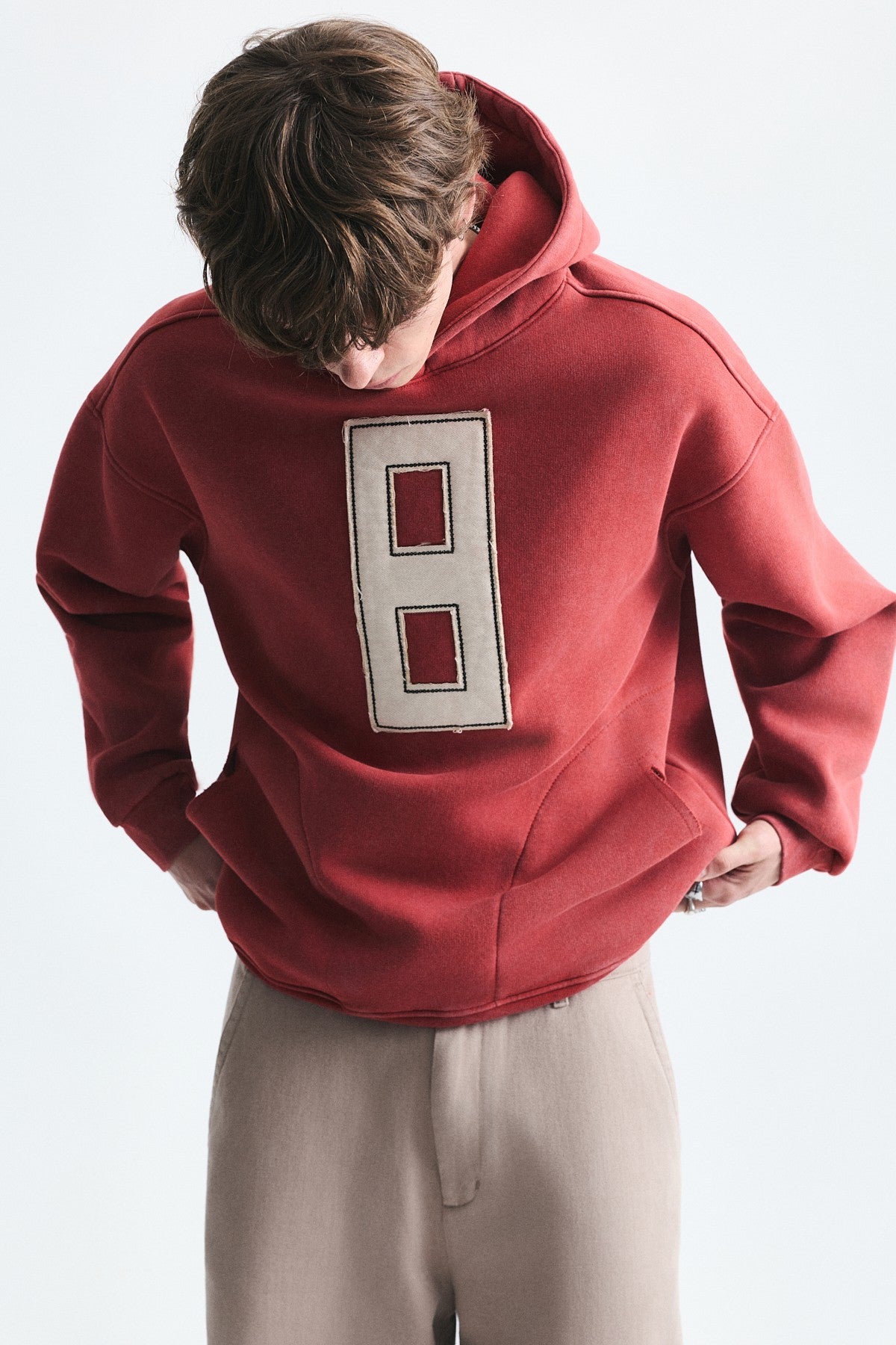 Oversized Sweatshirt with Printed Numbers