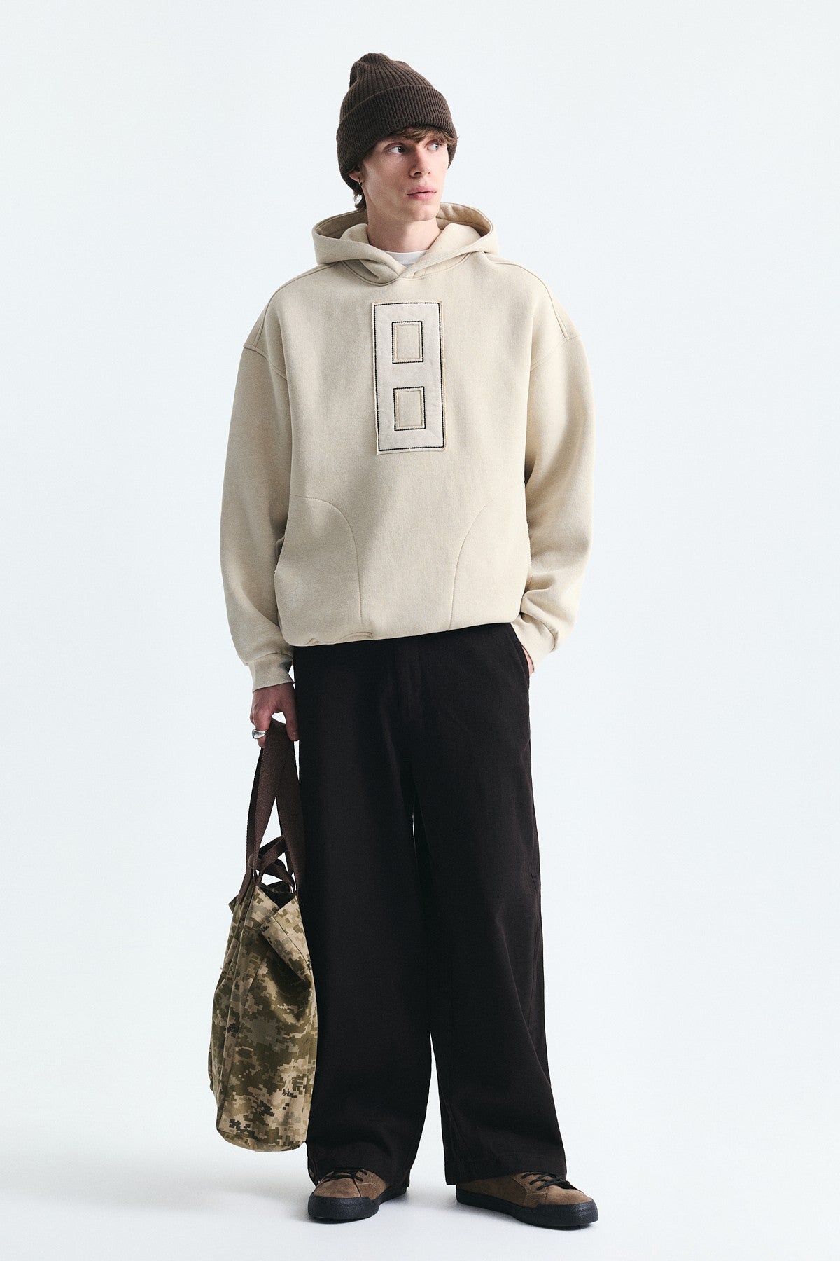 Oversized Sweatshirt with Printed Numbers