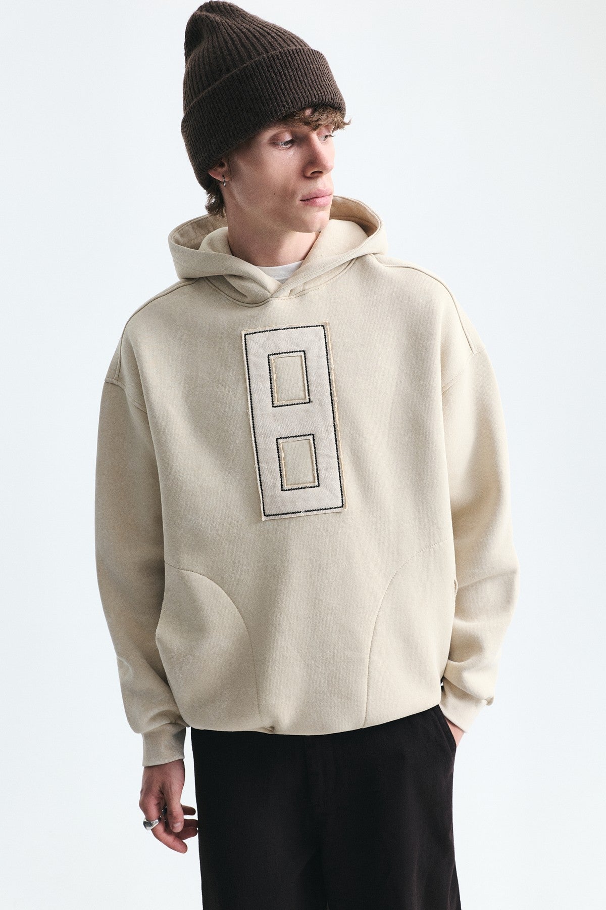 Oversized Sweatshirt with Printed Numbers