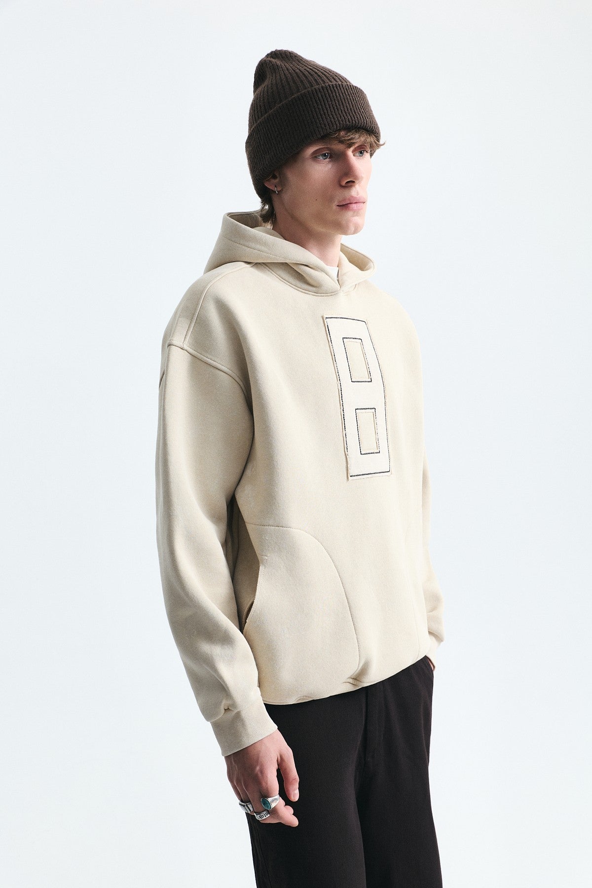 Oversized Sweatshirt with Printed Numbers