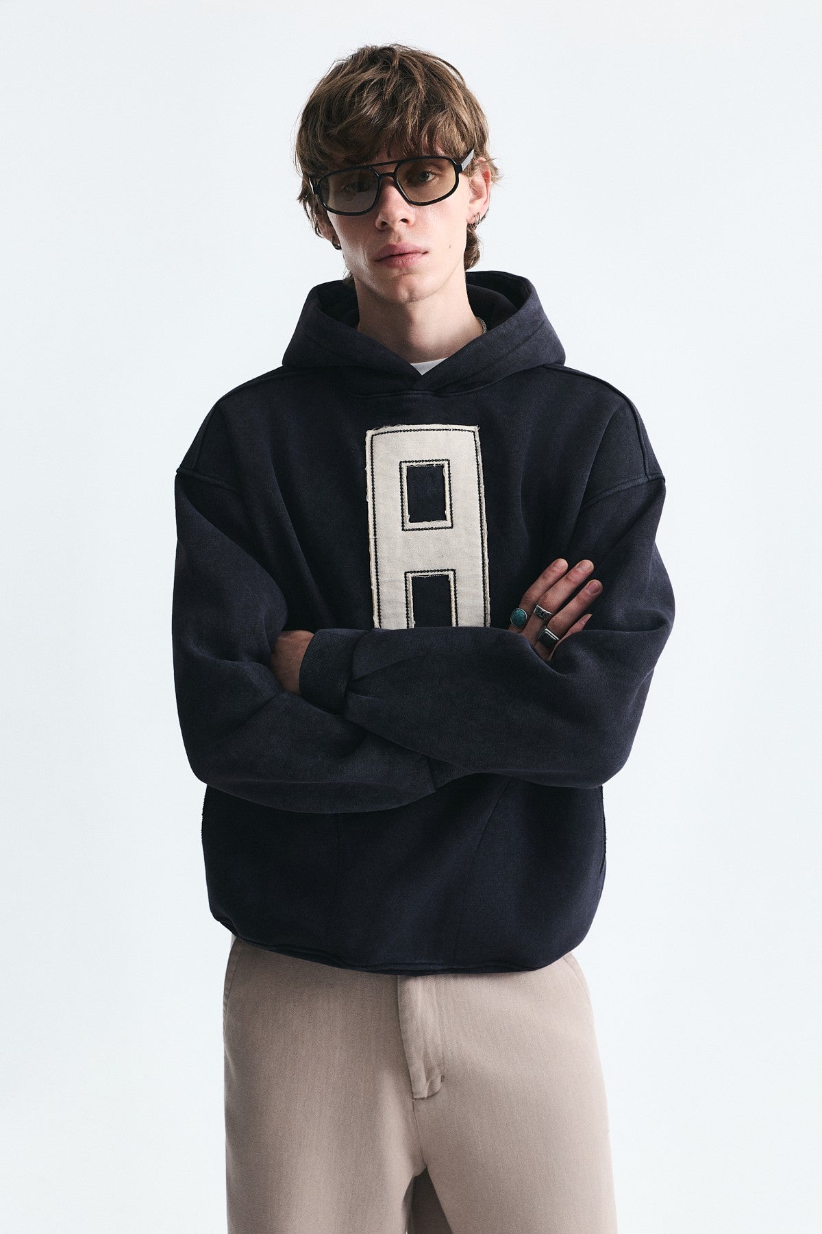 Oversized Sweatshirt with Printed Numbers