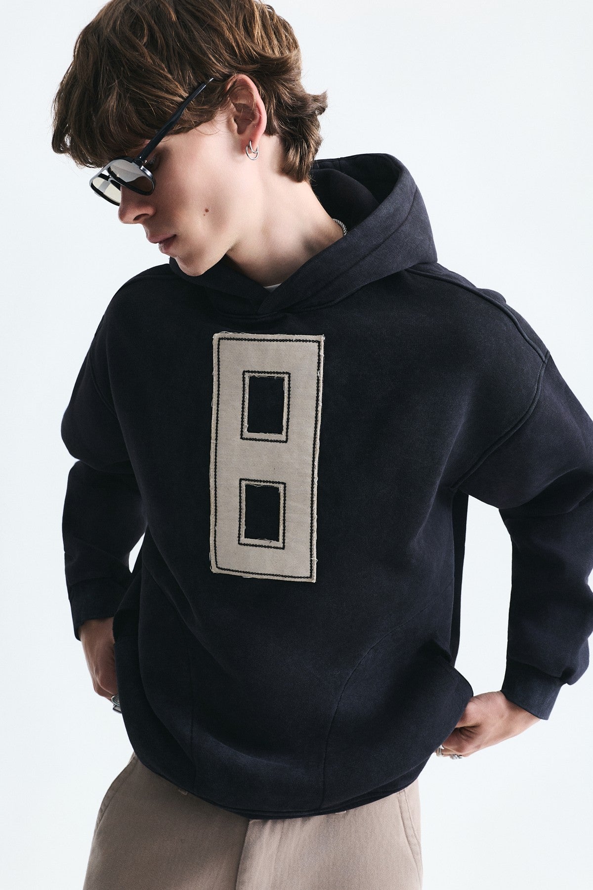 Oversized Sweatshirt with Printed Numbers