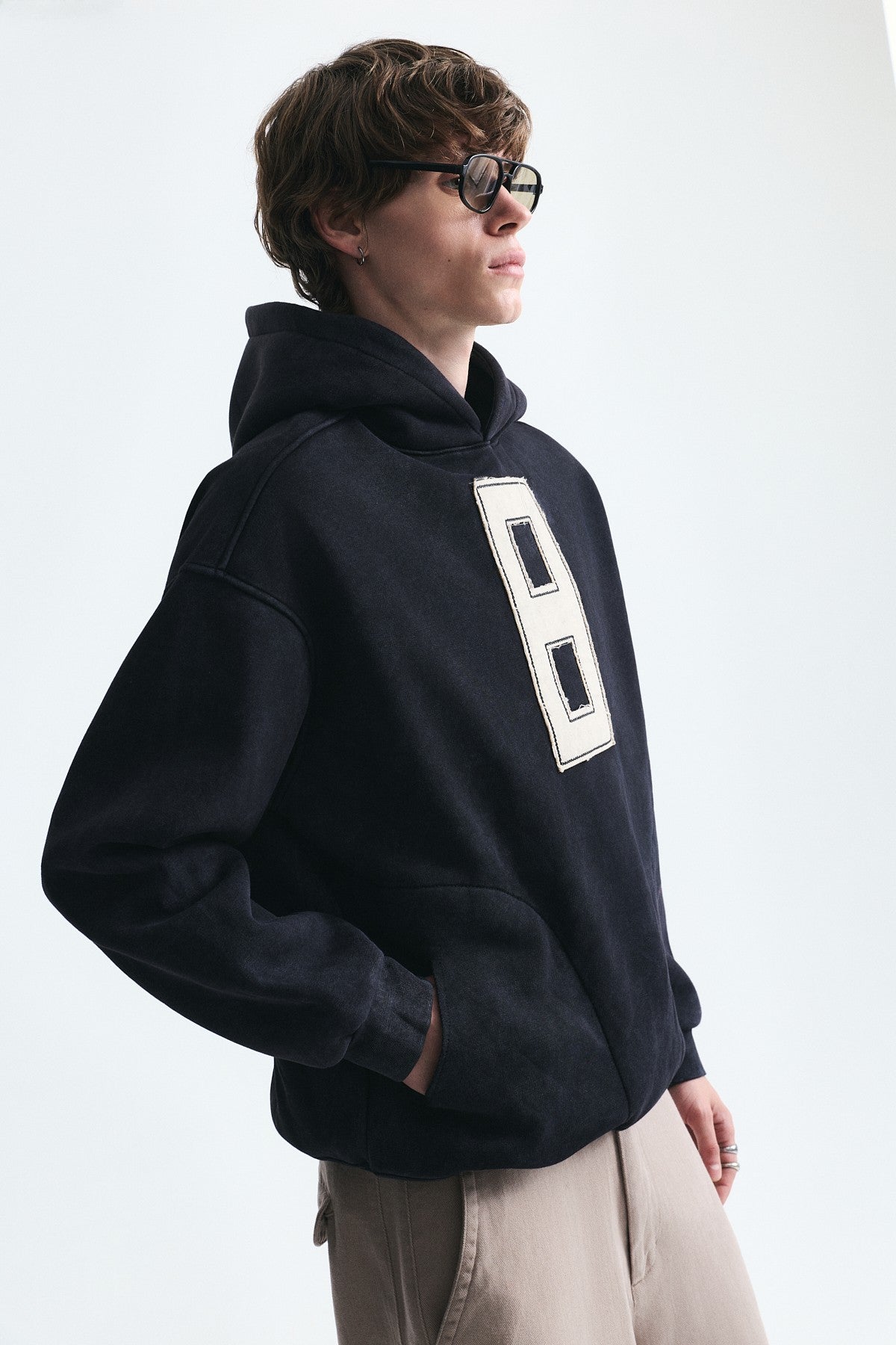 Oversized Sweatshirt with Printed Numbers
