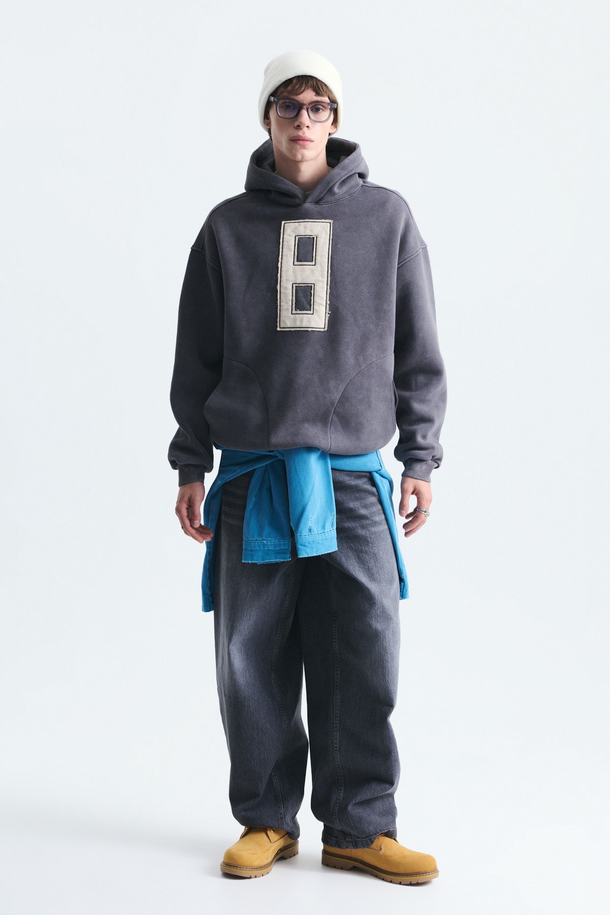 Oversized Sweatshirt with Printed Numbers