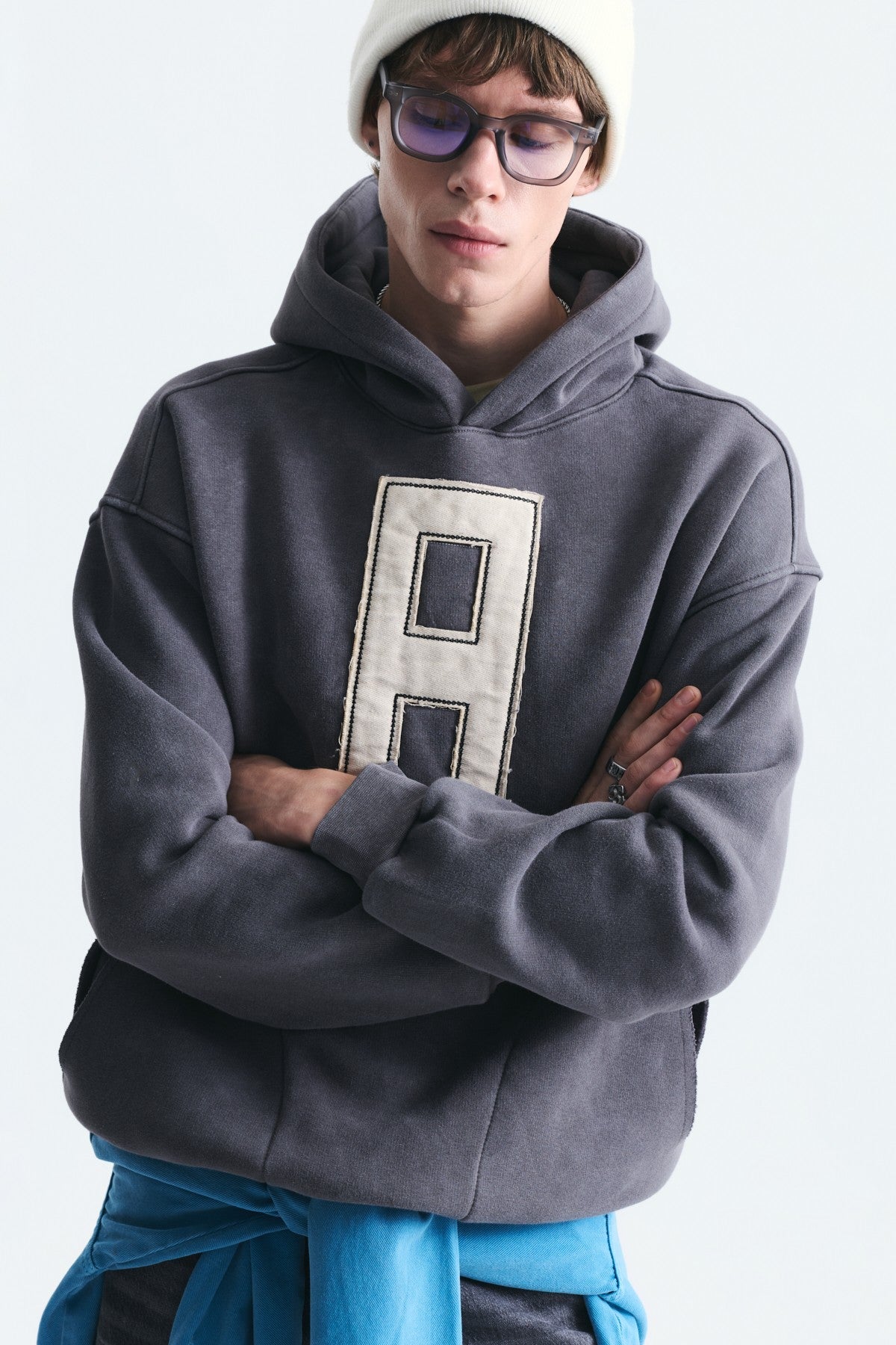 Oversized Sweatshirt with Printed Numbers