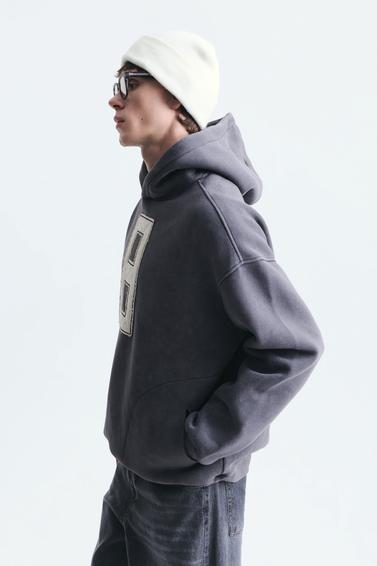 Oversized Sweatshirt with Printed Numbers