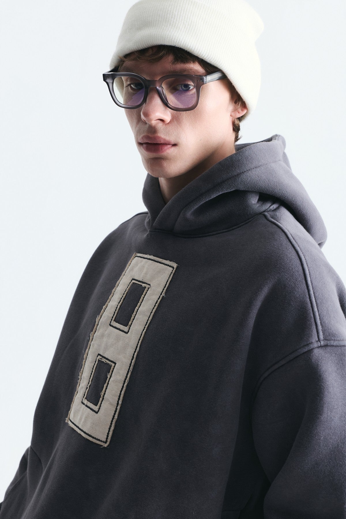 Oversized Sweatshirt with Printed Numbers
