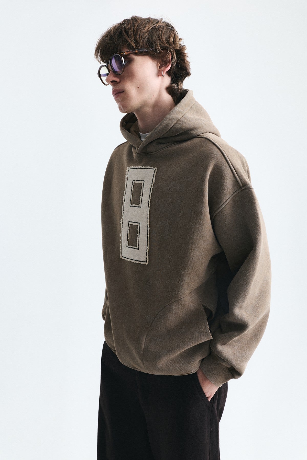 Oversized Sweatshirt with Printed Numbers