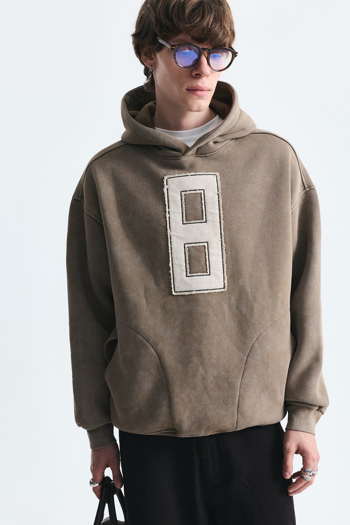 Oversized Sweatshirt with Printed Numbers