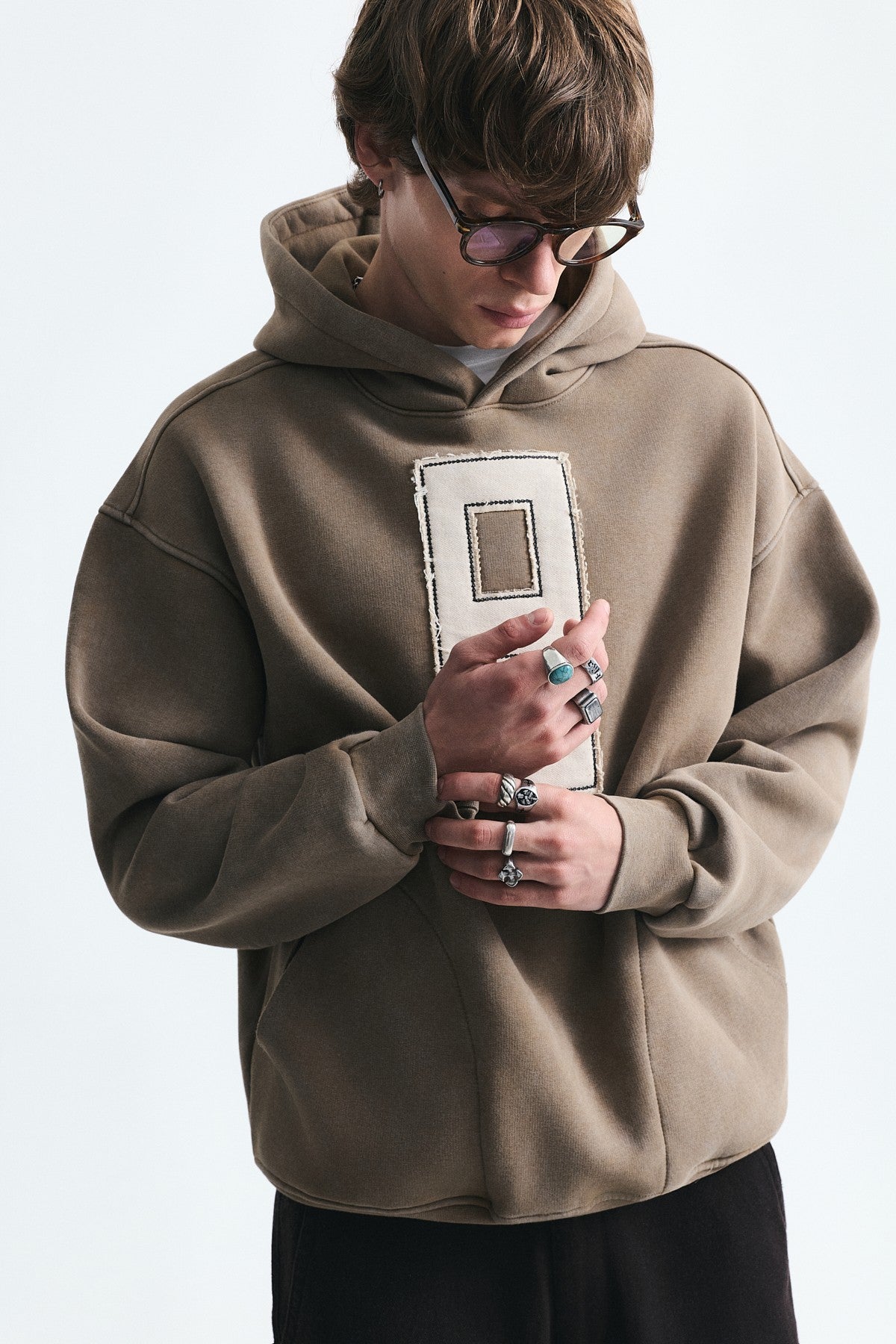 Oversized Sweatshirt with Printed Numbers