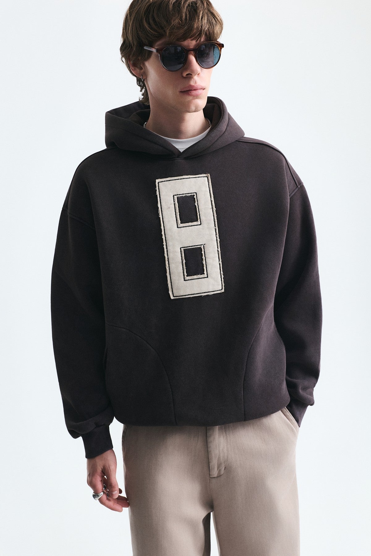 Oversized Sweatshirt with Printed Numbers