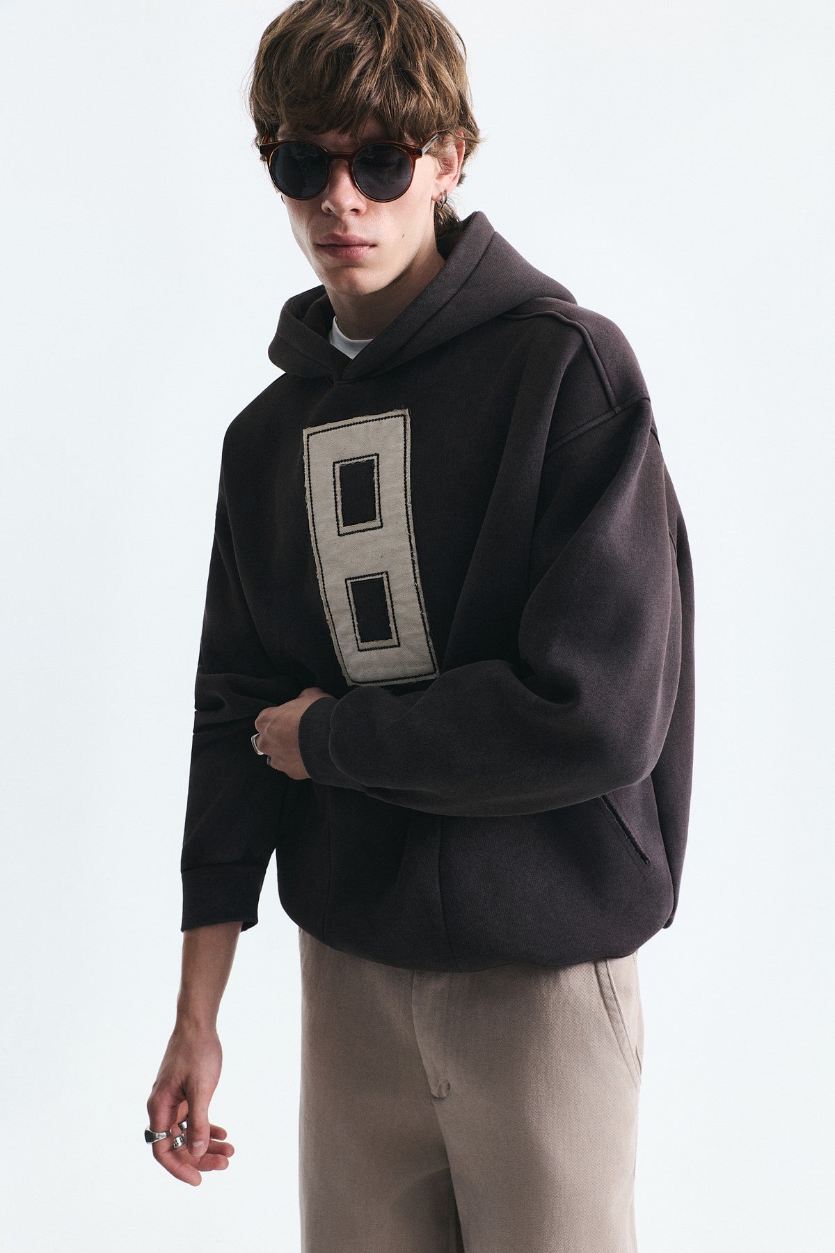Oversized Sweatshirt with Printed Numbers