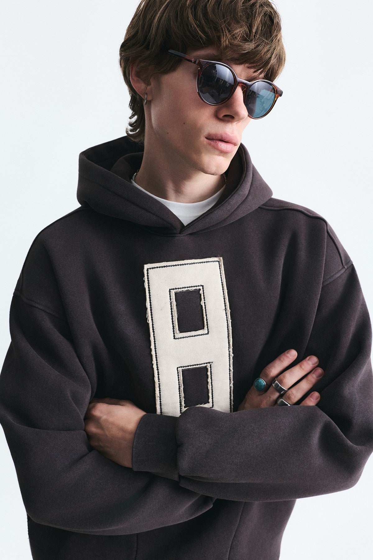 Oversized Sweatshirt with Printed Numbers