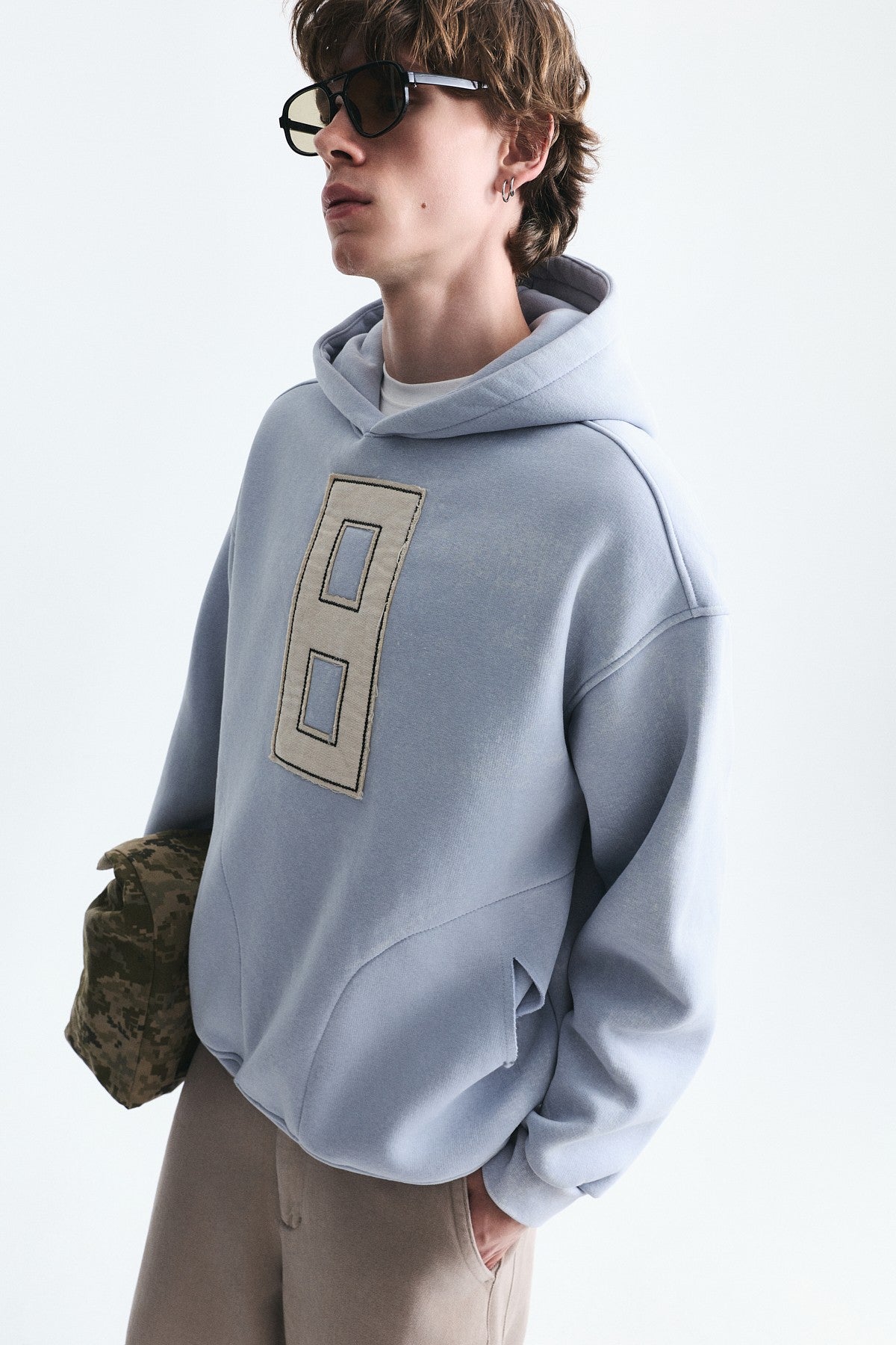 Oversized Sweatshirt with Printed Numbers