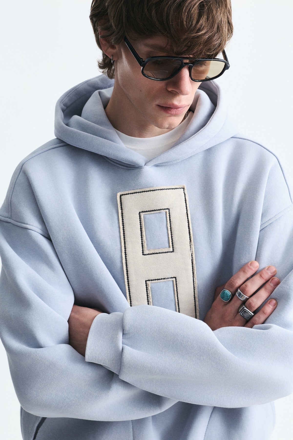 Oversized Sweatshirt with Printed Numbers