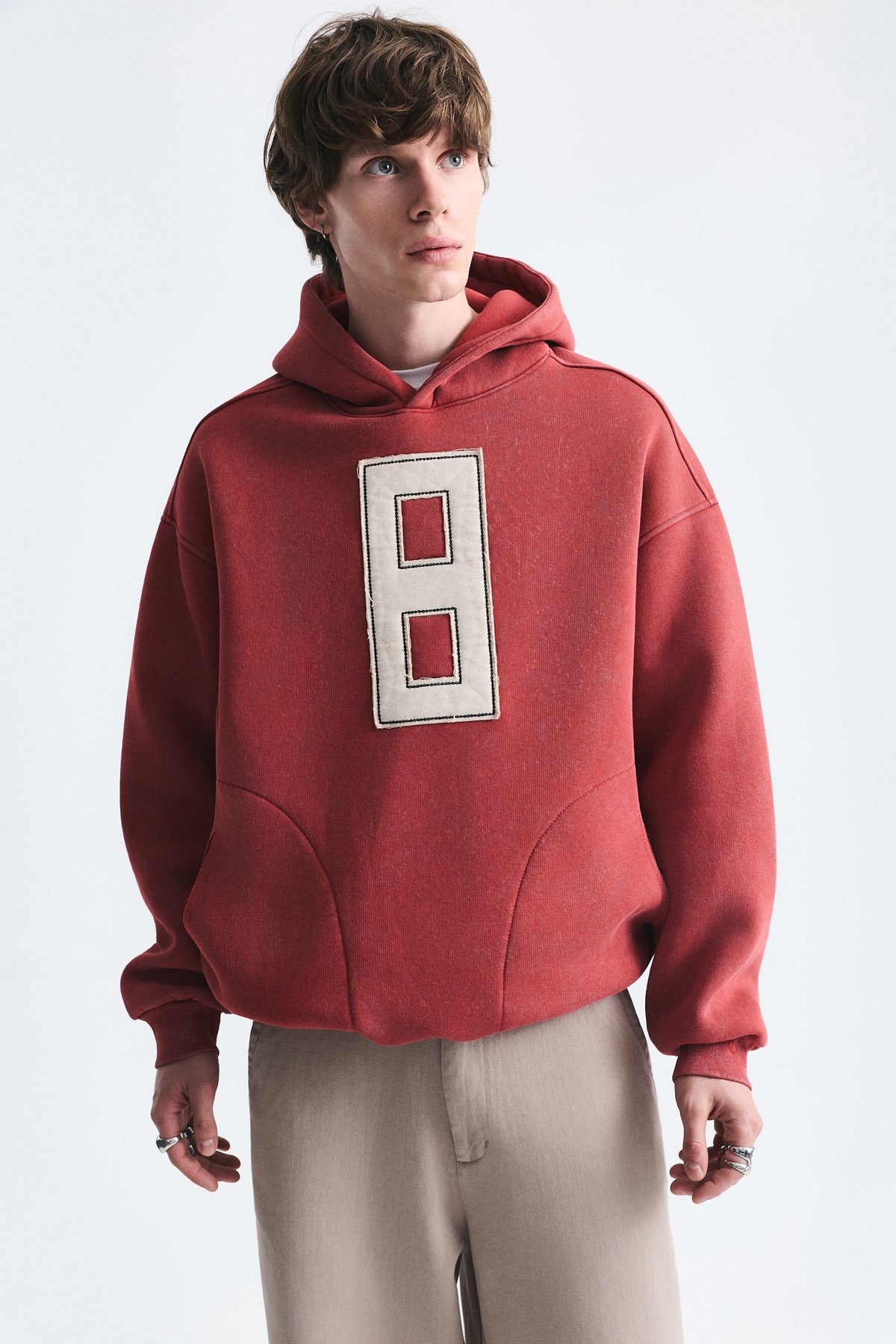 Oversized Sweatshirt with Printed Numbers