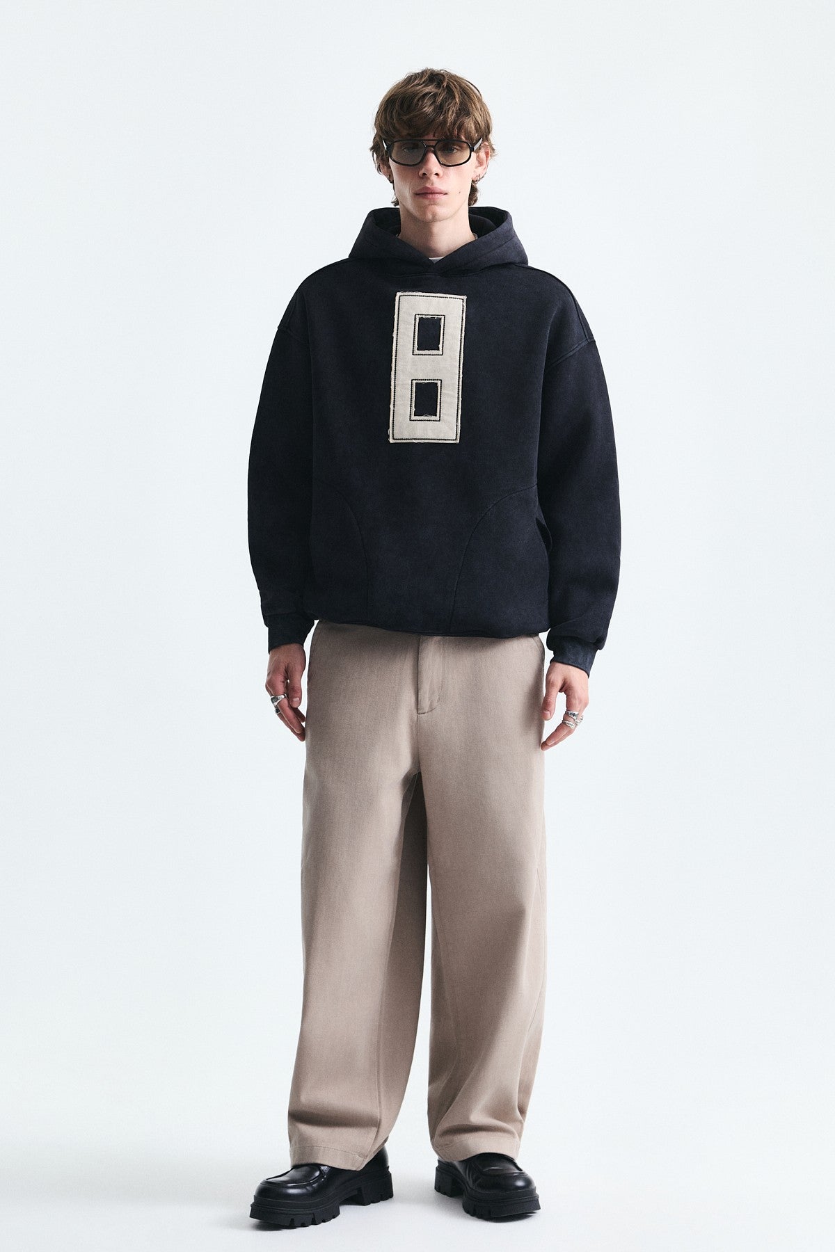 Oversized Sweatshirt with Printed Numbers
