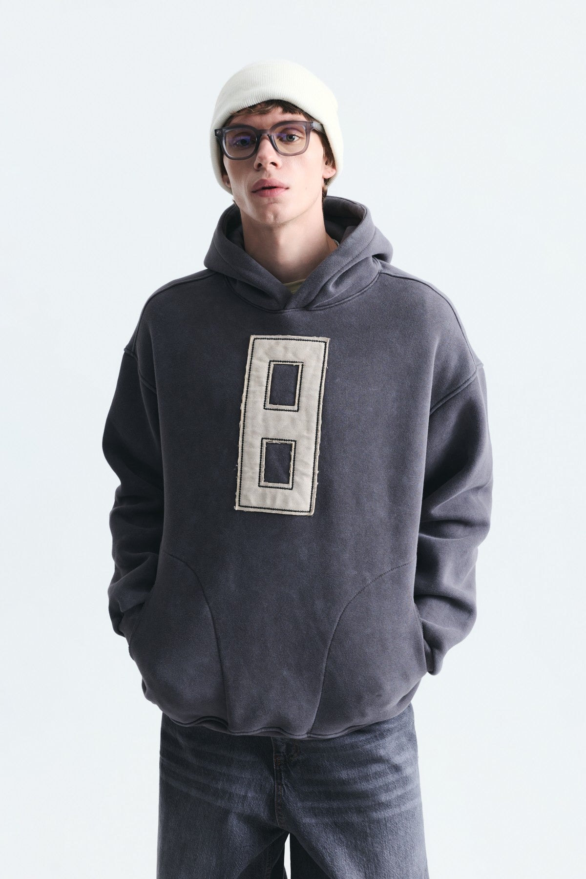 Oversized Sweatshirt with Printed Numbers